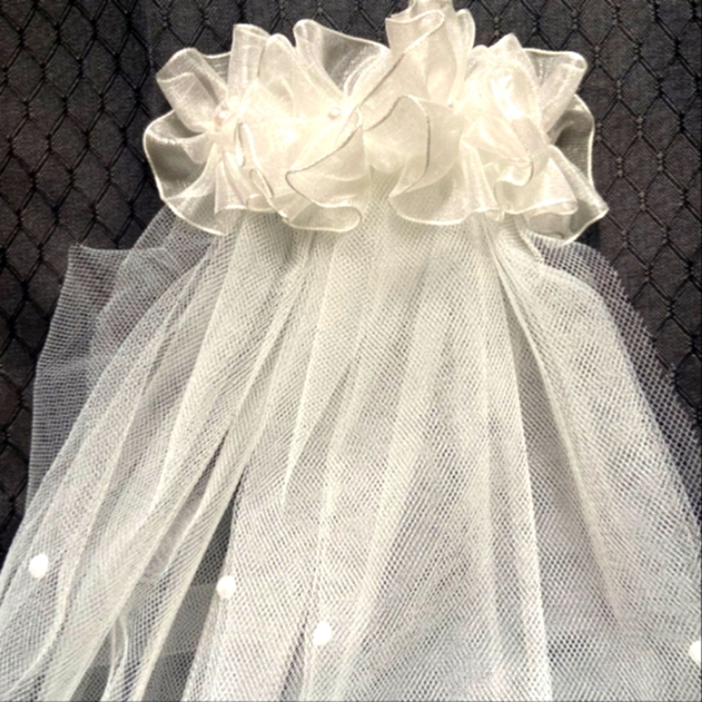 Edgehill Collection Accessories | Girls Veil - Two-Layer Pearl Detail Headpiece